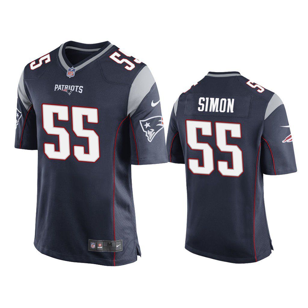Men New England Patriots #55 John Simon Nike Navy Game Player NFL Jersey
